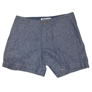 NWT Old Navy Womens Chambray Blue Flat Front Shorts SZ 10